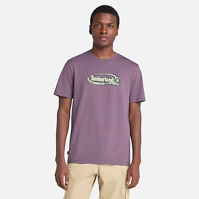 Big Oval Logo T-Shirt for Men in Purple - 1