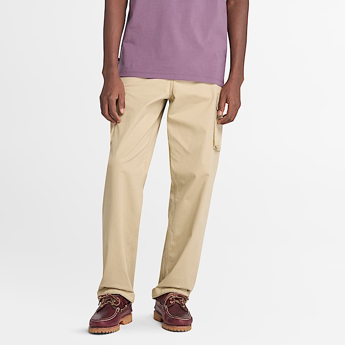 Brookline Twill Cargo Trousers for Men in Beige - 1