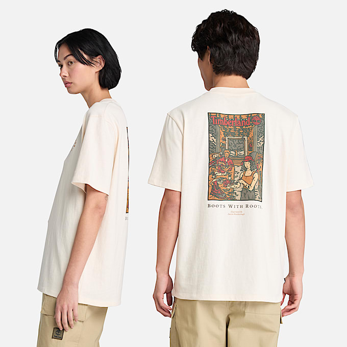Washed Boot Lab Back Graphic T-Shirt for All Gender in Undyed