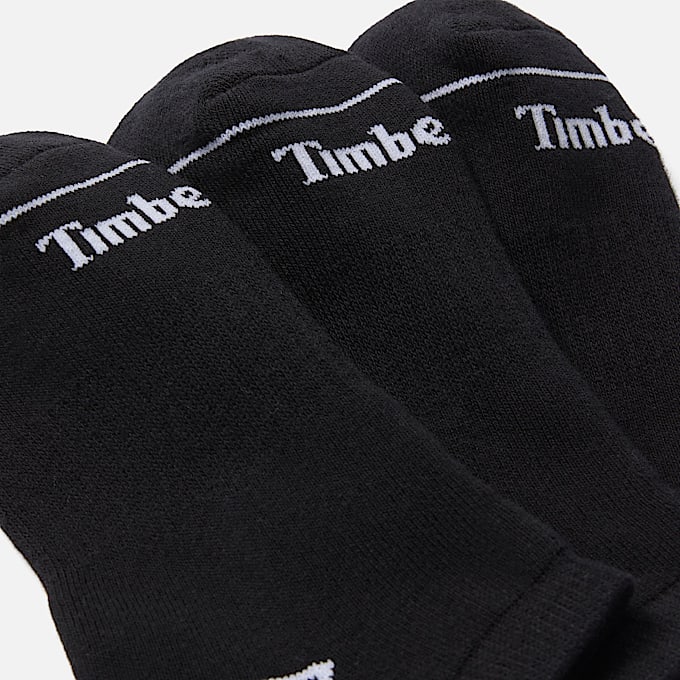Bowden 3-Pack Full Cushion No-Show Sock in Black