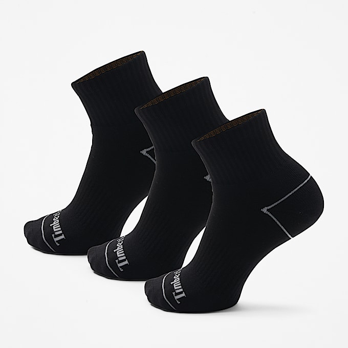 3er-Pack gepolsterte Bowden Quarter Socken in Schwarz - 1