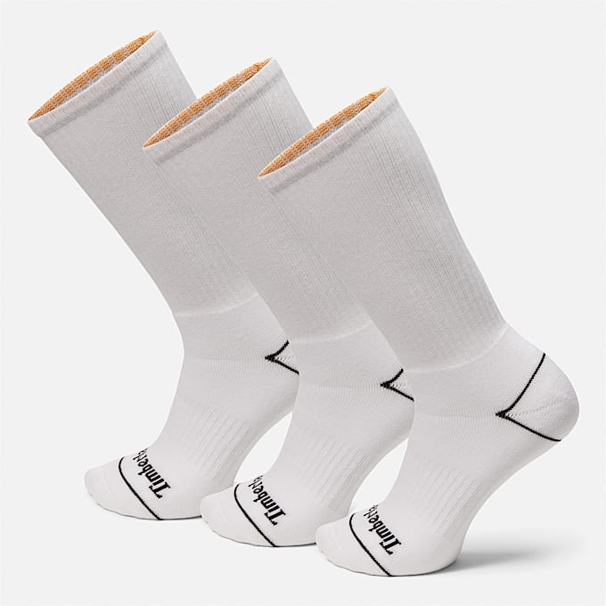 3 Pack Bowden Full-cushioning Crew Socks in White - 1
