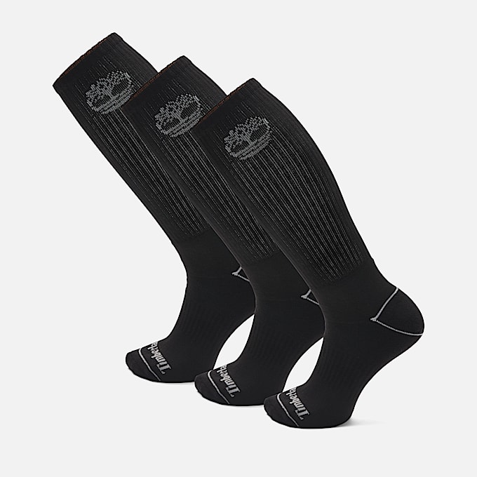 Bowden Crew-Socken mit durchgehender Polsterung und Baum-Logo im 3er-Pack in Schwarz - 1