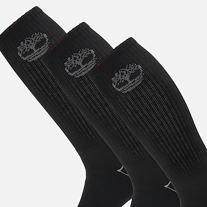 Bowden Crew-Socken mit durchgehender Polsterung und Baum-Logo im 3er-Pack in Schwarz