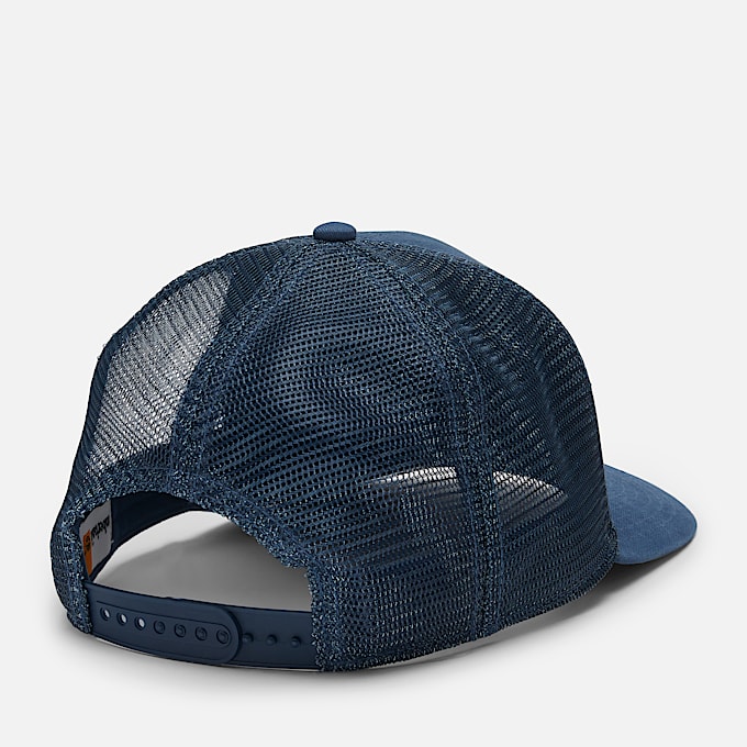 Cappellino Trucker con Applicazione Mountain in blu scuro