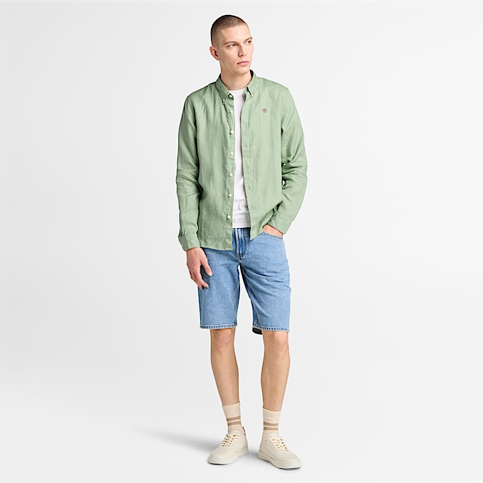Mill Brook Linen Shirt for Men in Green
