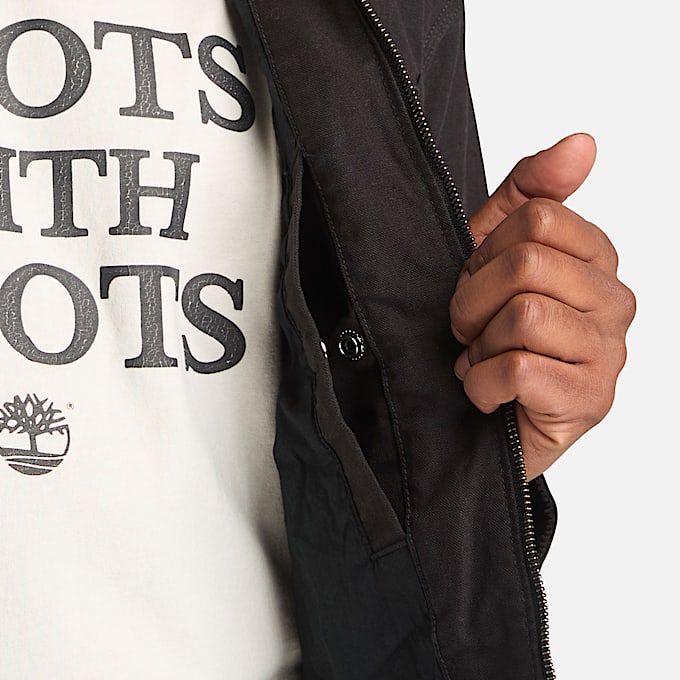 Strafford Washed Canvas Jacket for Men in Black