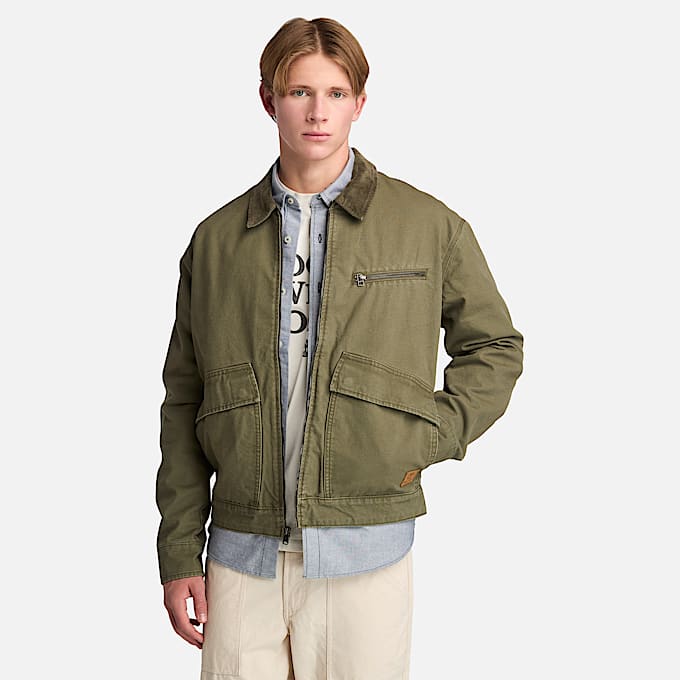 Strafford Jacke aus gewaschenem Canvas für Herren in Grün - 1