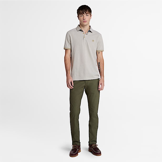 Claremont Poplin Chino Trouser for Men in Dark Green