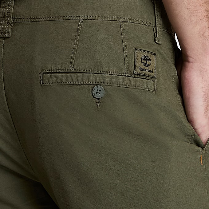 Claremont Poplin Chino Trouser for Men in Dark Green