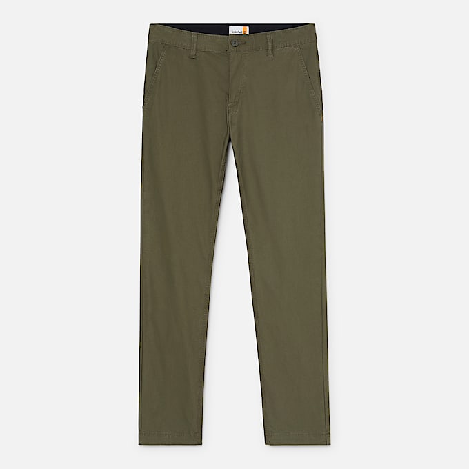 Claremont Poplin Chino Trouser for Men in Dark Green