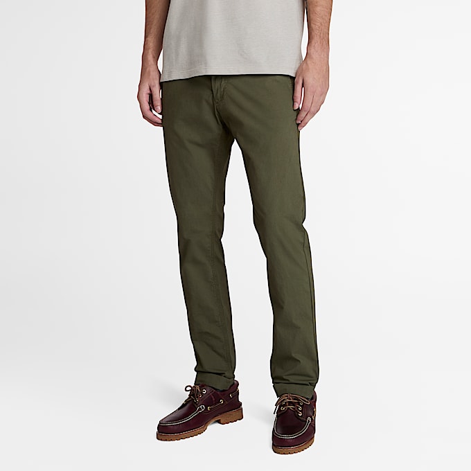 Pantalon chino en popeline Claremont pour homme en vert foncé - 1