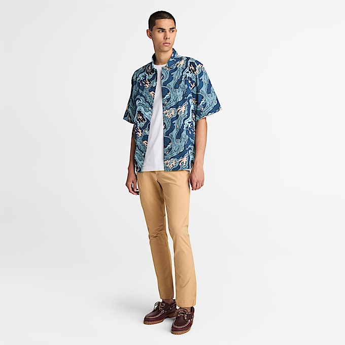 Pantalones chinos de popelina Claremont para hombre en amarillo