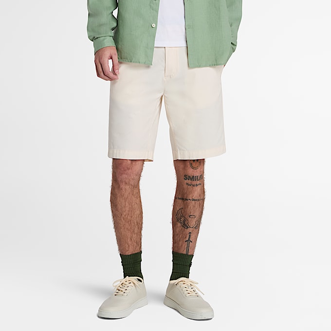 Short chino Claremont en popeline pour homme en beige clair - 1