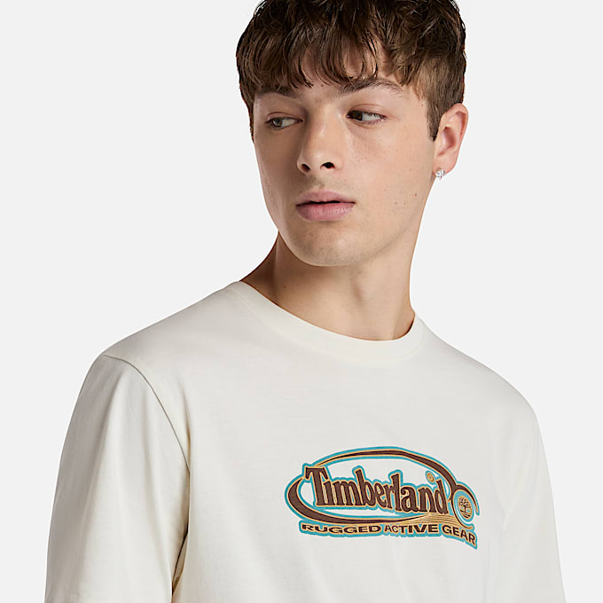 Big Oval Logo T-Shirt for Men in White