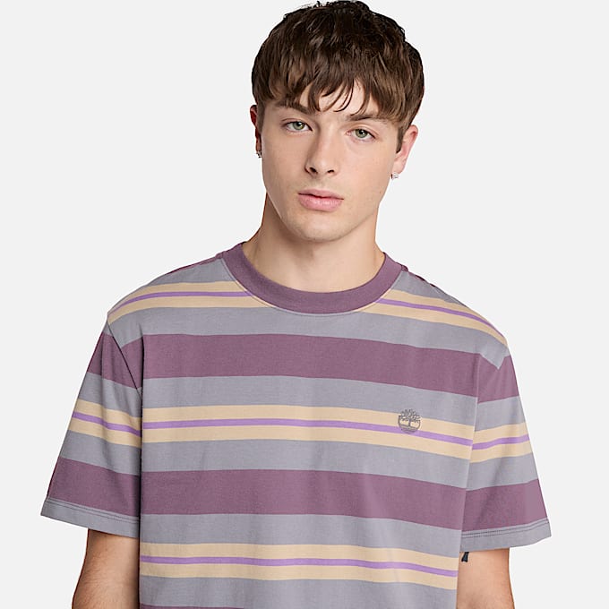 Striped T-Shirt for Men in Purple