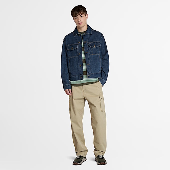 T-shirt a Righe da Uomo in verde
