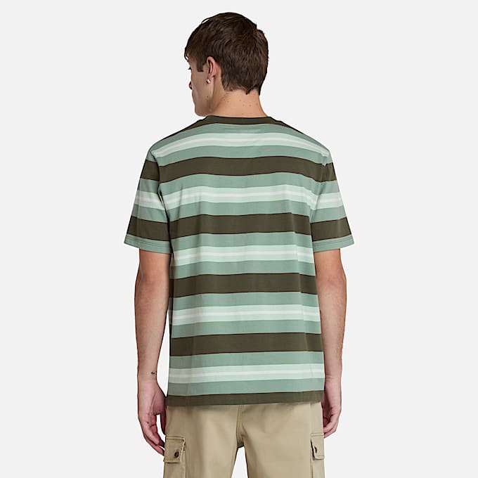 Striped T-Shirt for Men in Green
