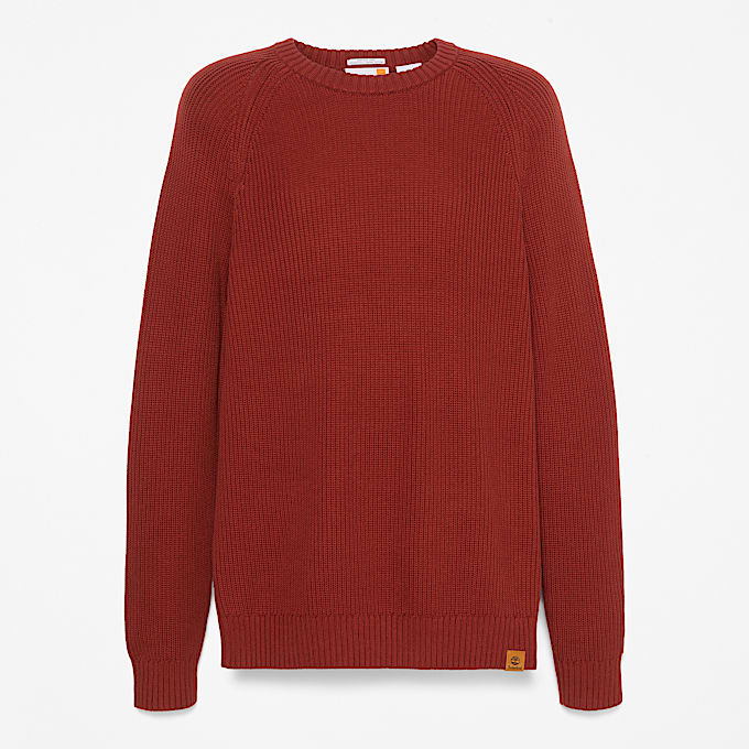 Rippstrickpullover mit Raglanärmeln für Herren in Rot