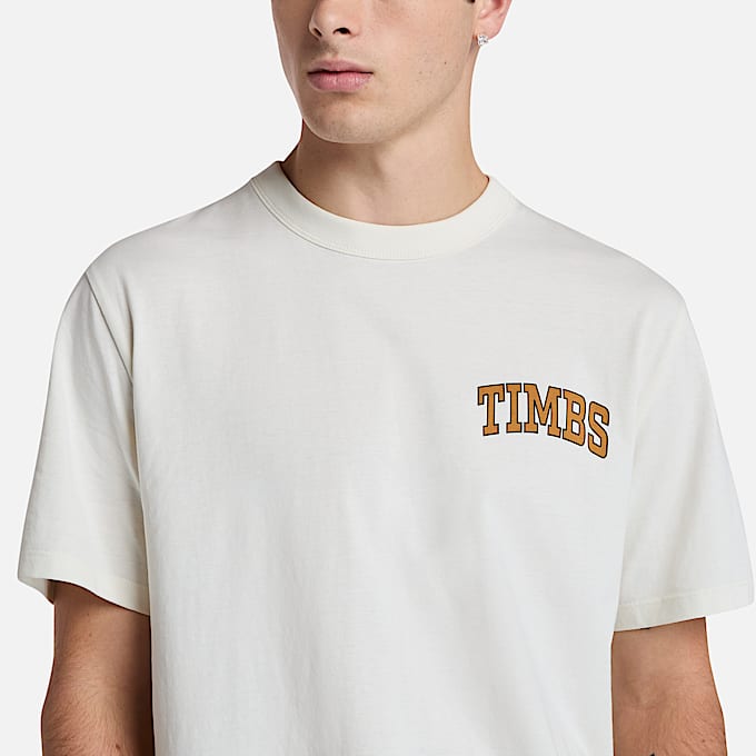 Grafisches TIMBS T-Shirt für Herren in Weiß