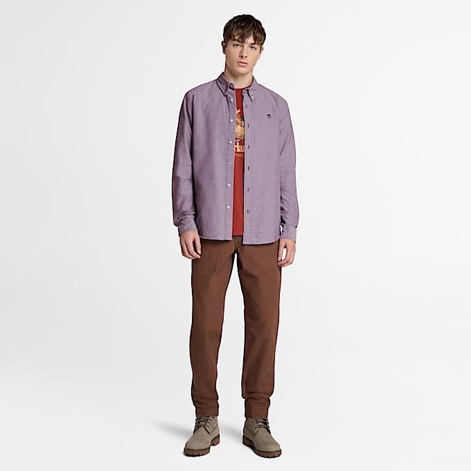 Camisa Oxford para hombre en morado