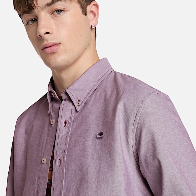 Camisa Oxford para hombre en morado