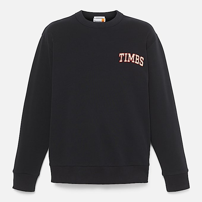 Camisola com Gola Redonda com Gráfico TIMBS para Homem em preto