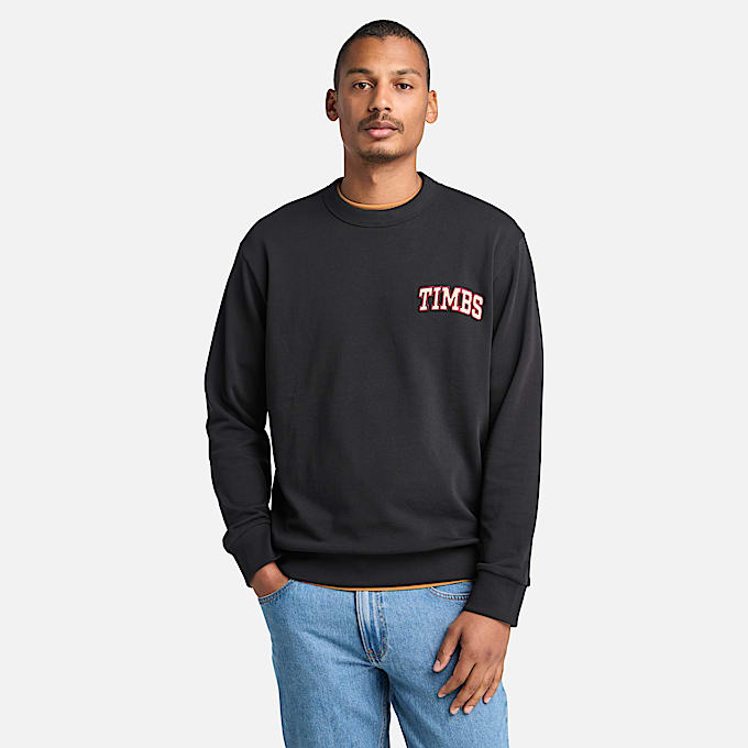 TIMBS Graphic Crewneck Sweatshirt for Men in Black - 1
