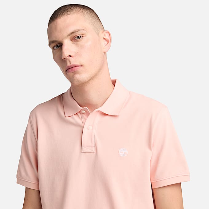 Polo in Piqué Millers River da Uomo in rosa chiaro