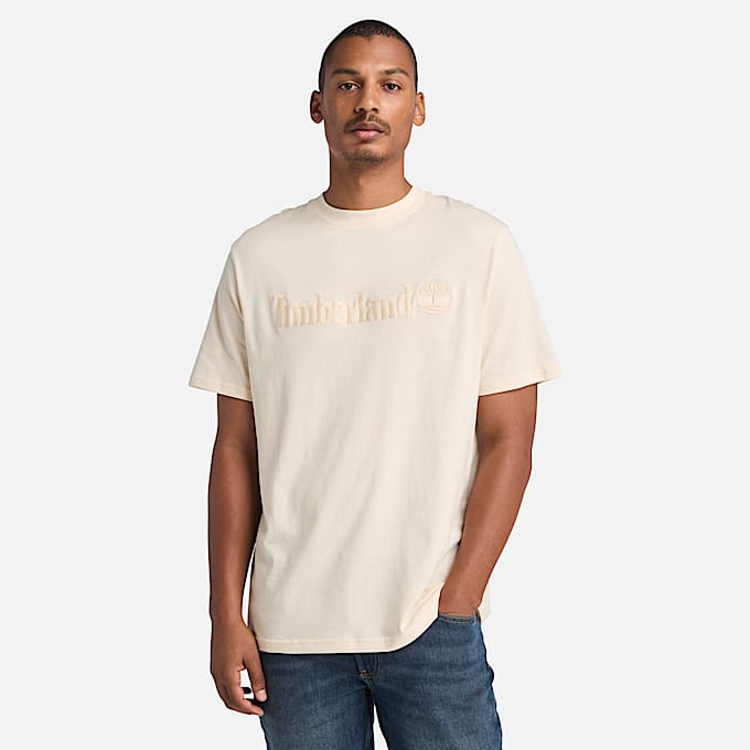 Hampton T-shirt voor heren in lichtbeige - 1