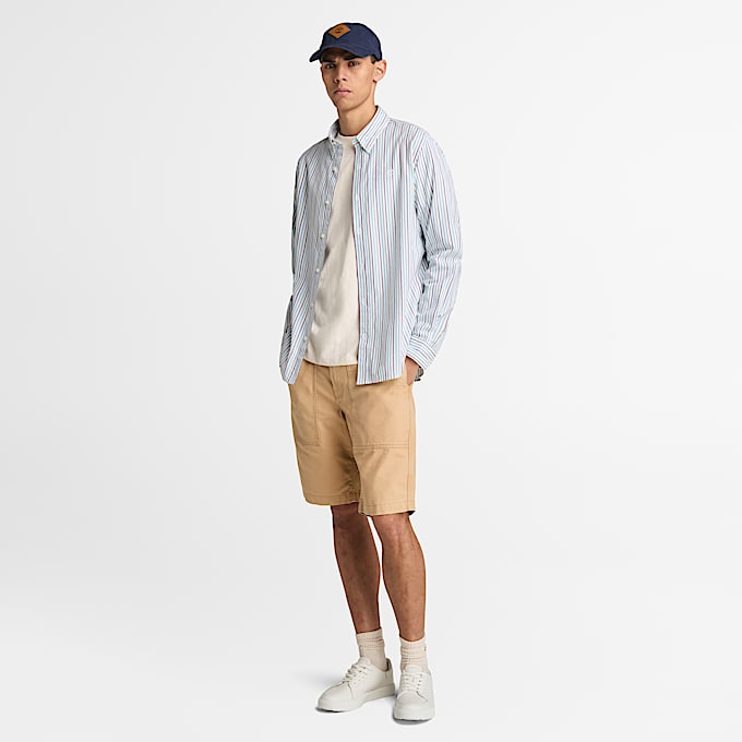Striped Shirt for Men in White
