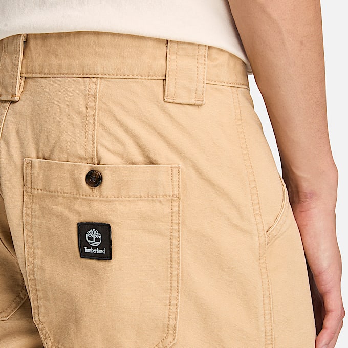 Shorts Fatigue in Tela Effetto Lavato Goffstown da Uomo in giallo