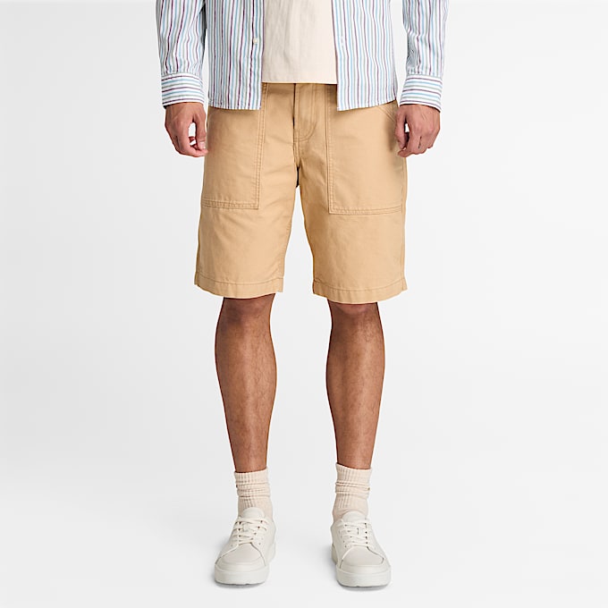 Goffstown Fatigue Washed Canvas Shorts for Men in Yellow - 1