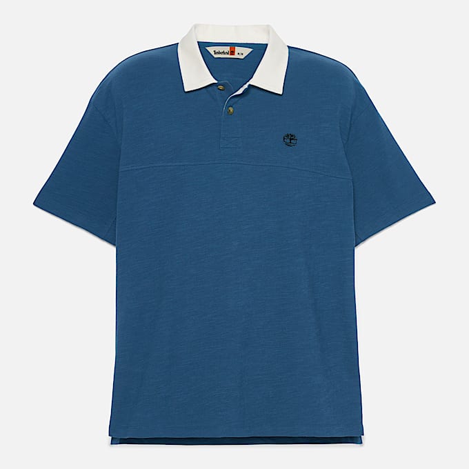 Polo Textured da Uomo in blu scuro