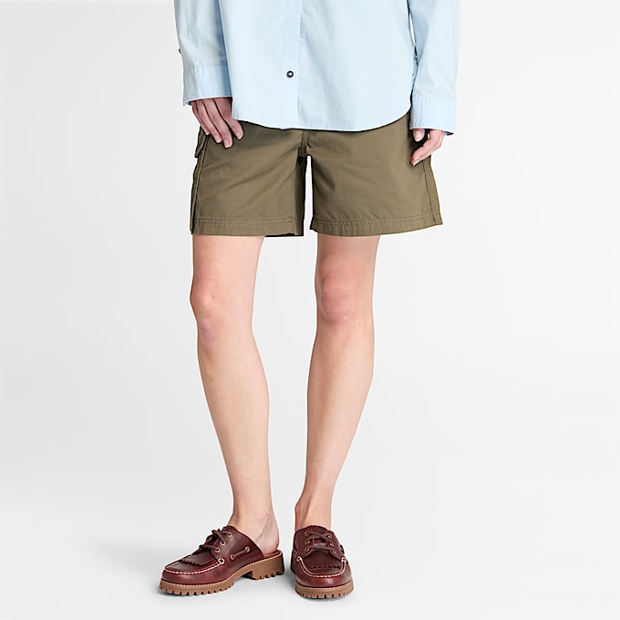 Brookline Utility Cargoshort voor dames in groen - 1