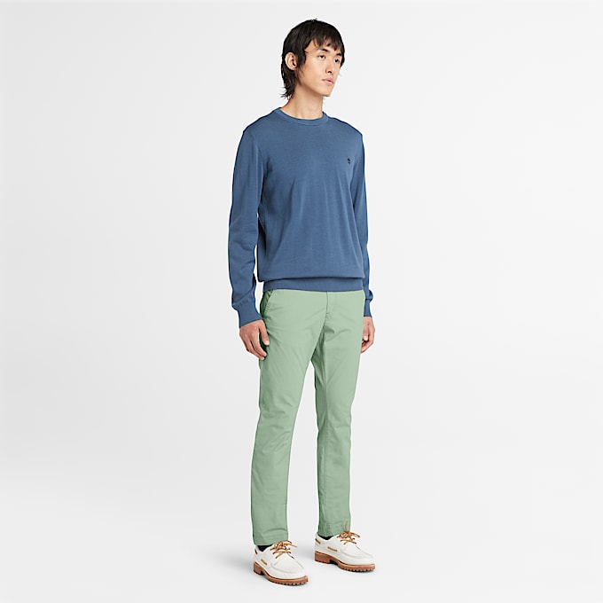 Claremont Poplin Chino Trouser for Men in Green
