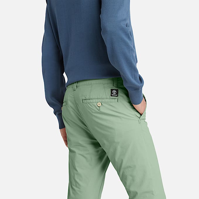 Claremont Poplin Chino Trouser for Men in Green