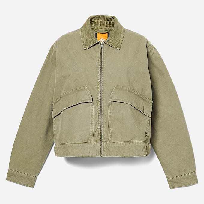 Strafford Bomber Washed Canvas Jacket for Women in Green