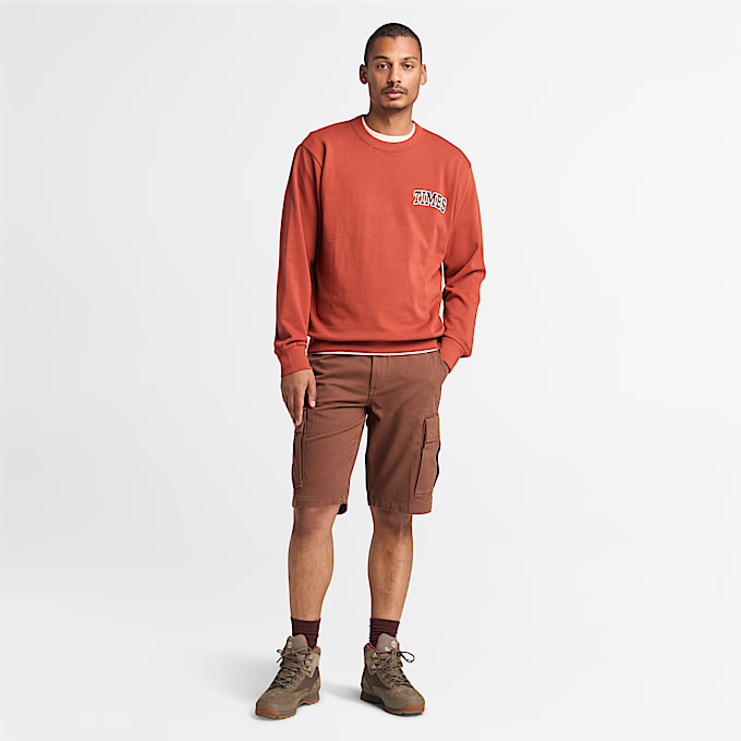 TIMBS Graphic Crewneck Sweatshirt for Men in Red