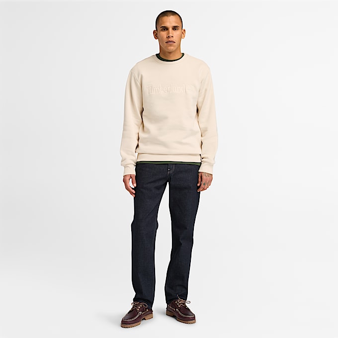 Sweat à col ras du cou Hampton pour homme en beige clair