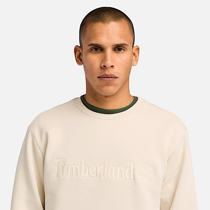 Sweat à col ras du cou Hampton pour homme en beige clair