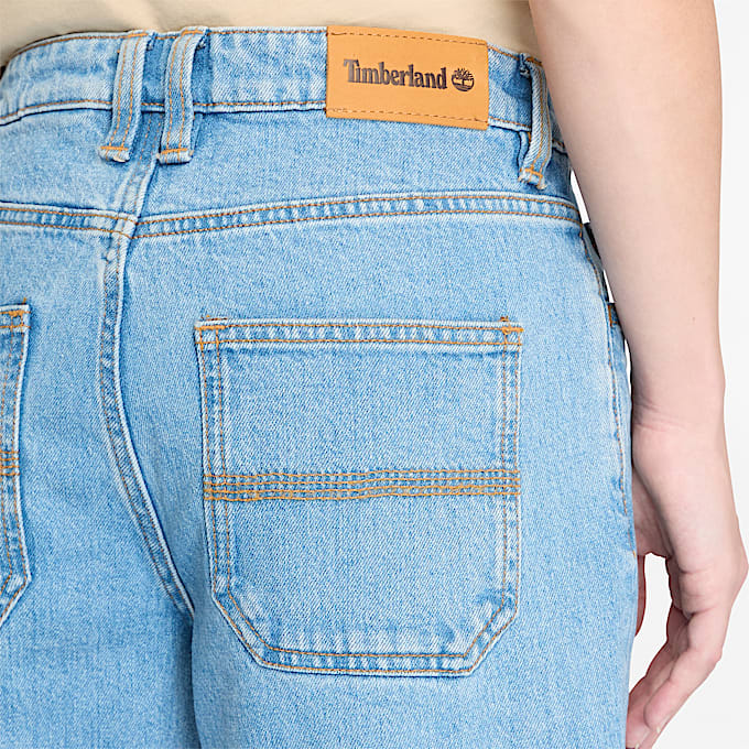 Straight Denim Trousers for Women in Blue