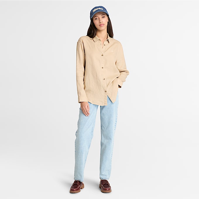 Camicia in Lino da Donna in beige