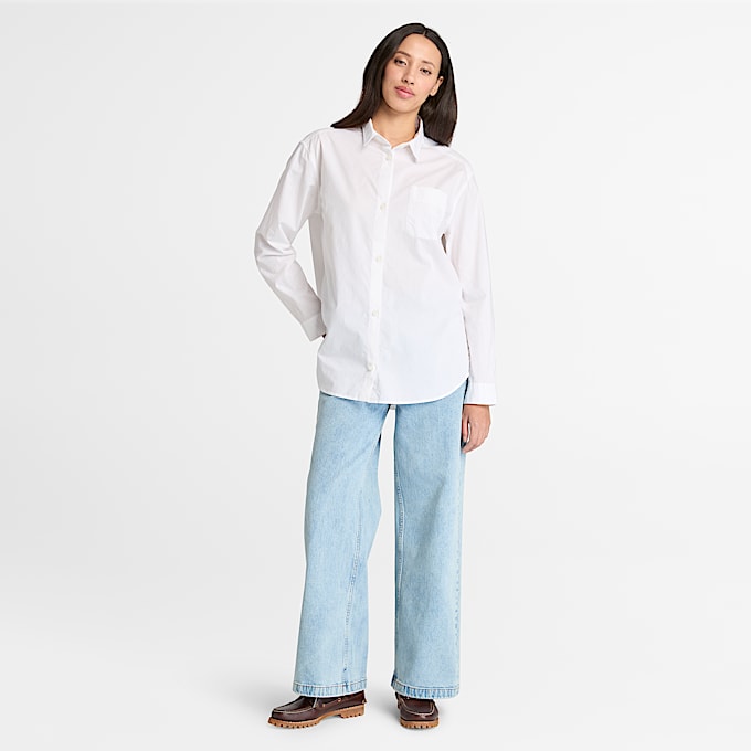 Camicia in Popeline da Donna in bianco