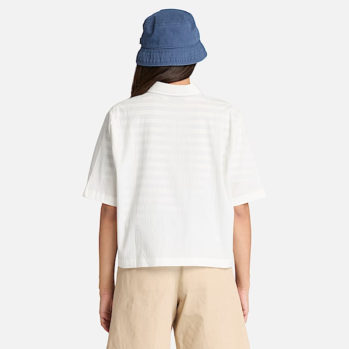 Camicia a Maniche Corte da Donna in bianco