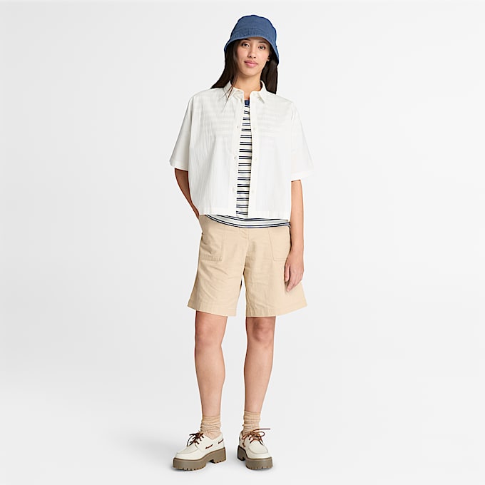 Linen Bermuda Short for Women in Beige
