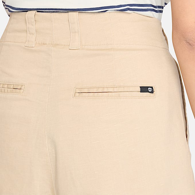 Linen Bermuda Short for Women in Beige