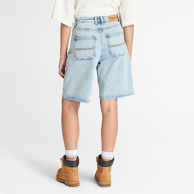 Denim Shorts for Women in Light Blue
