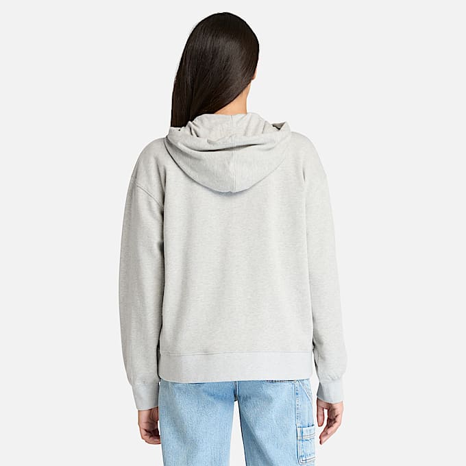 Exeter Loopback-Hoodie mit durchgehendem Reißverschluss für Damen in Hellgrau