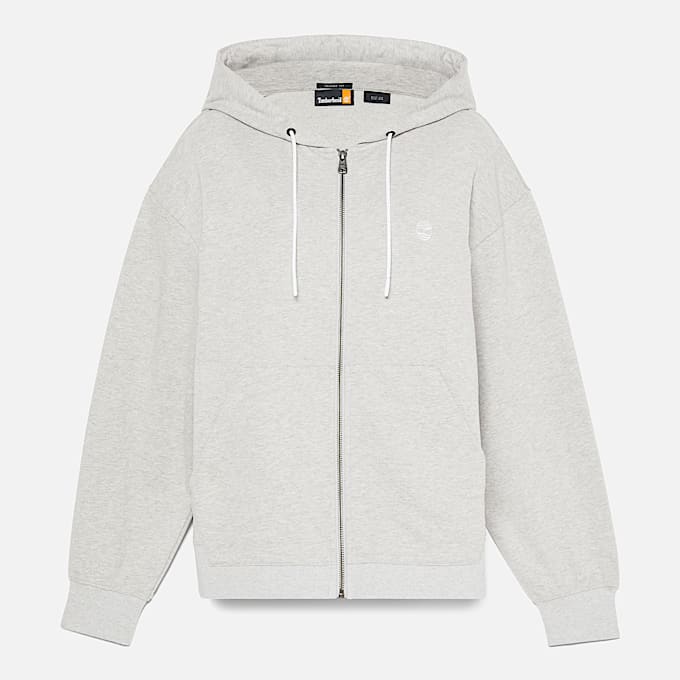 Exeter Loopback-Hoodie mit durchgehendem Reißverschluss für Damen in Hellgrau